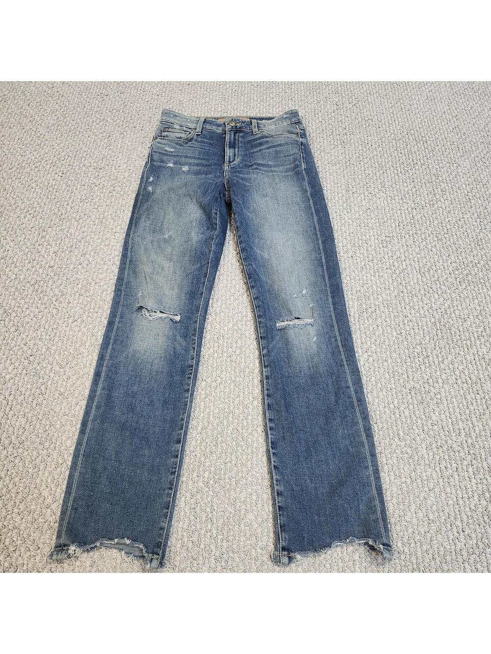 JOE'S The Milla High Rise Straight Ankle Distressed Blue Denim Jeans Size 24